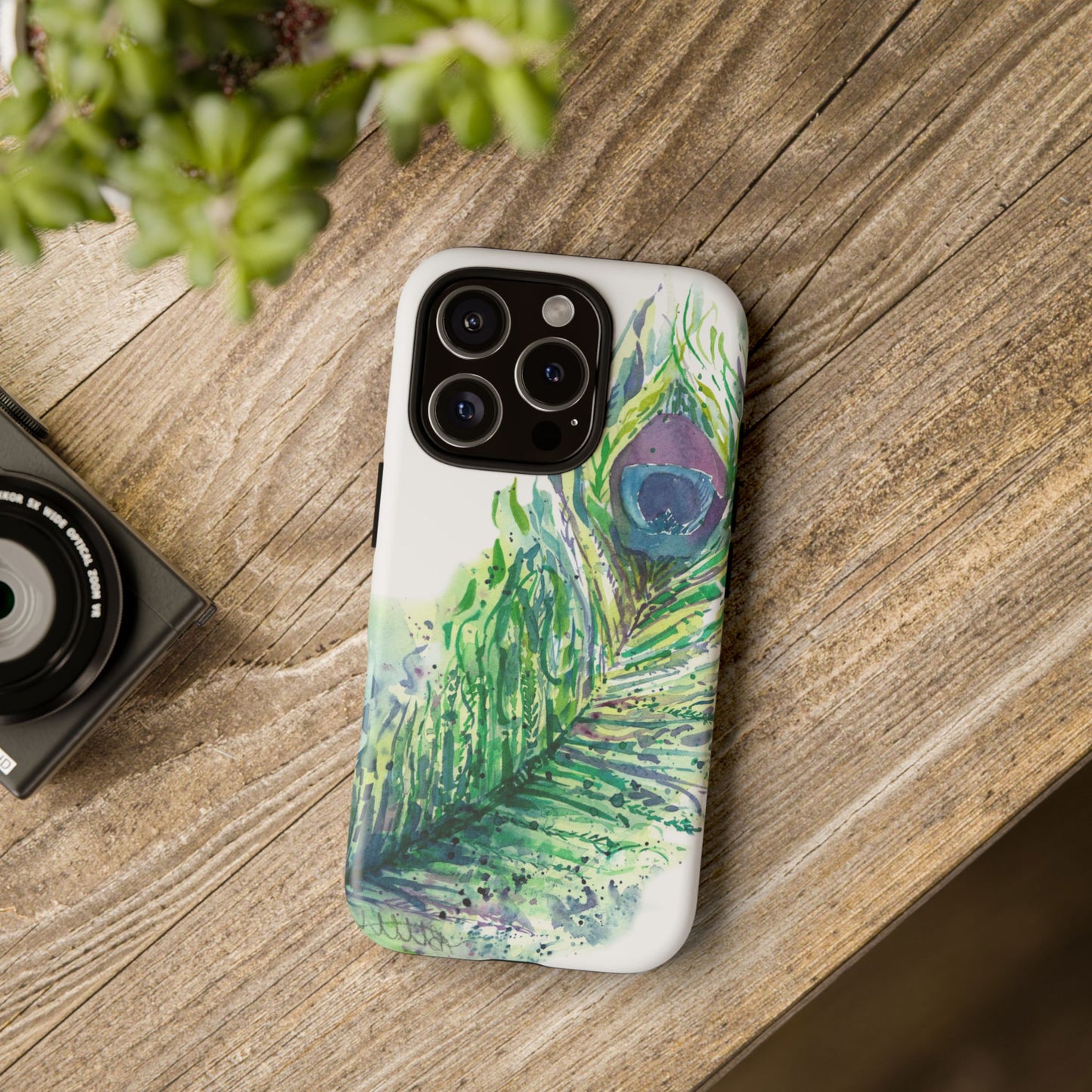 Colorful Peacock Feather Tough Phone Case – Stylish Nature-Inspired Mobile Cover & Unique Gift Idea - Brooke Zitting, LLC