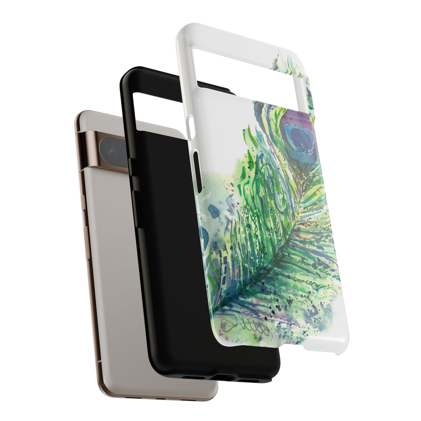 Colorful Peacock Feather Tough Phone Case – Stylish Nature-Inspired Mobile Cover & Unique Gift Idea - Brooke Zitting, LLC