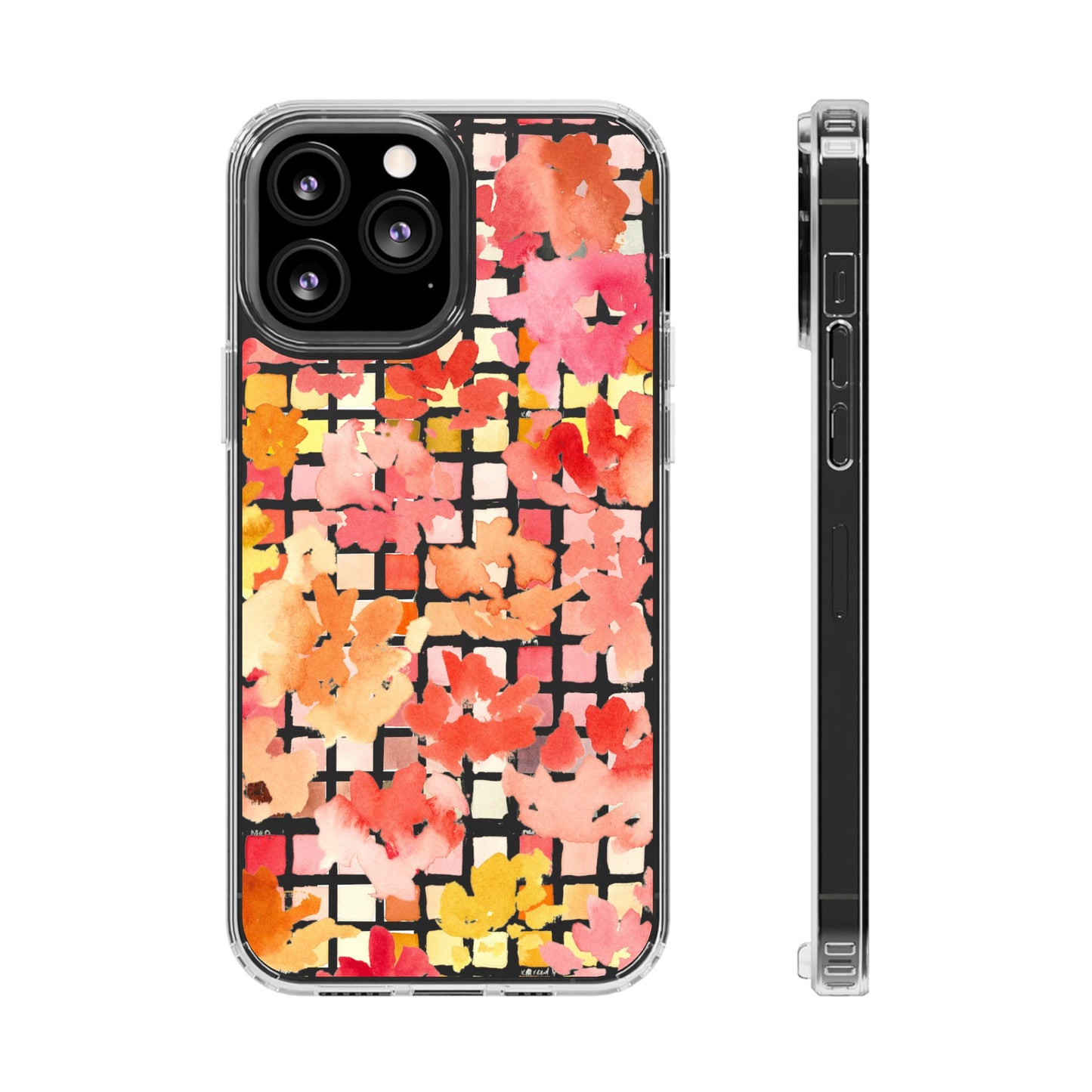 Watercolor Pixel Posy Clear Phone Case - Brooke Zitting, LLC