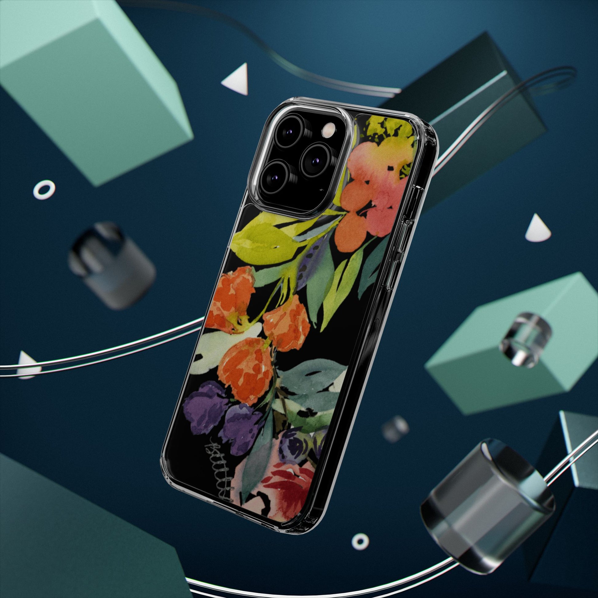 Watercolor Floral Blooms Clear Phone Case - Brooke Zitting, LLC