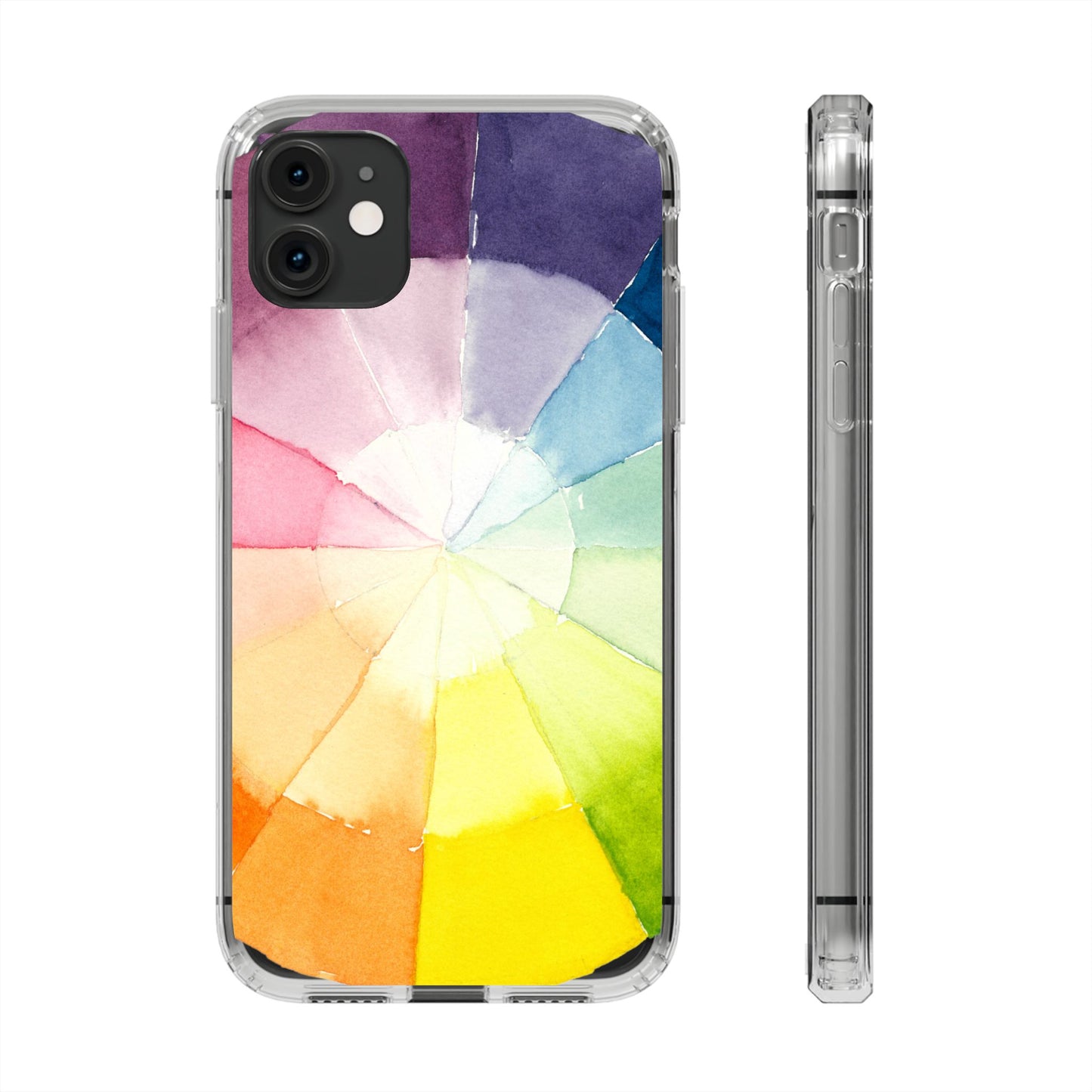 Watercolor Color Wheel Clear Phone Case - Brooke Zitting, LLC