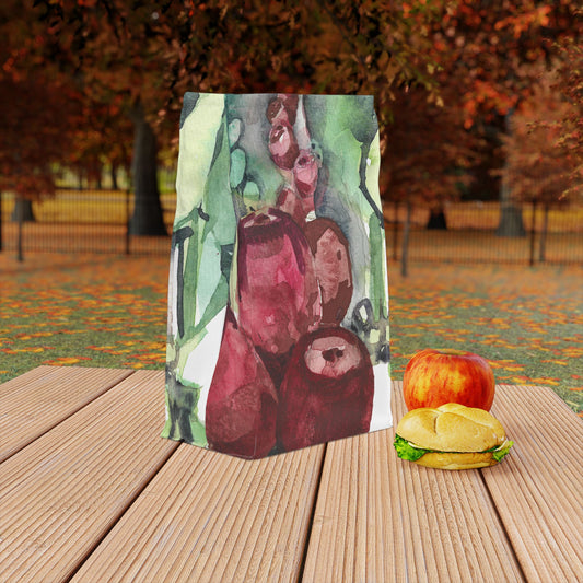 Prickly Pear Watercolor Design Lunch Bag – Insulated, Wipe-Clean, Eco-Friendly Tote for Daily Use - Brooke Zitting, LLC