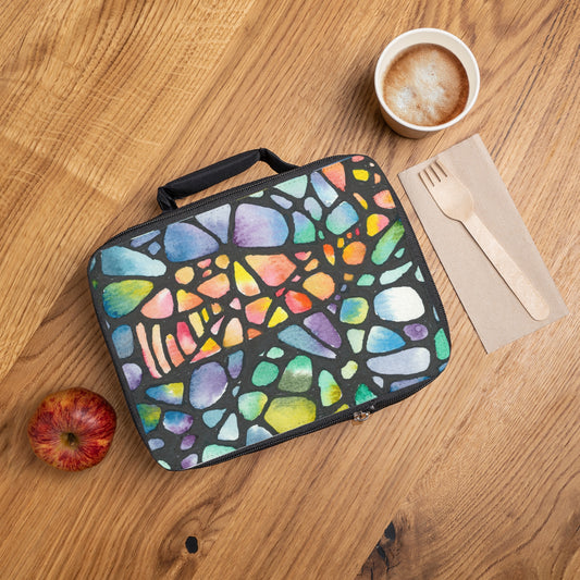 Watercolor Stone Design Lunch Bag – Eco-Friendly Tote for School, Work, Picnics & Beach - Brooke Zitting, LLC