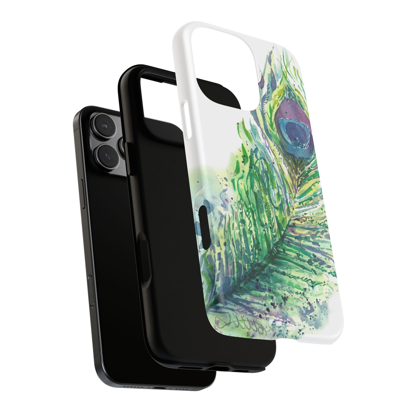 Colorful Peacock Feather Tough Phone Case – Stylish Nature-Inspired Mobile Cover & Unique Gift Idea - Brooke Zitting, LLC