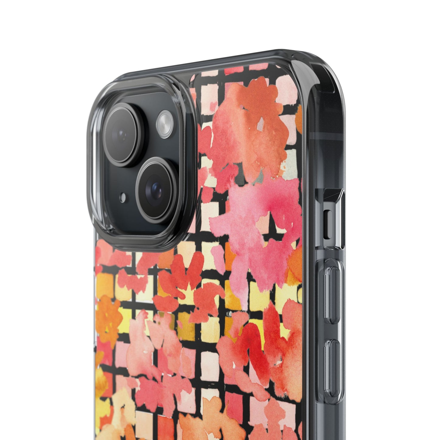 Watercolor Pixel Posy Clear Phone Case - Brooke Zitting, LLC