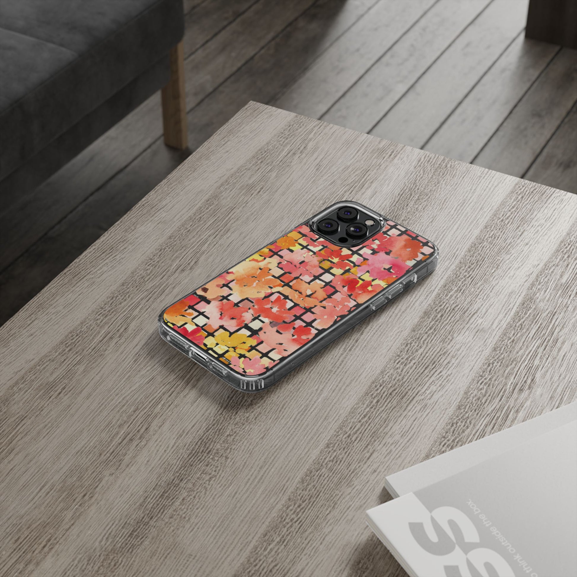 Watercolor Pixel Posy Clear Phone Case - Brooke Zitting, LLC