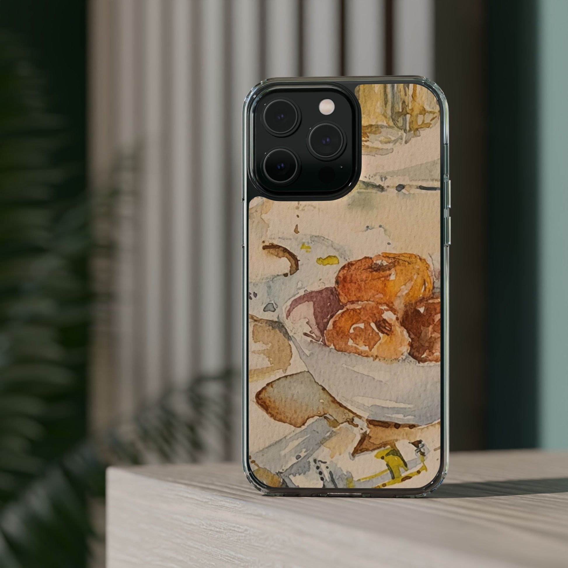 Watercolor Artist's Table Clear Phone Case - Brooke Zitting, LLC