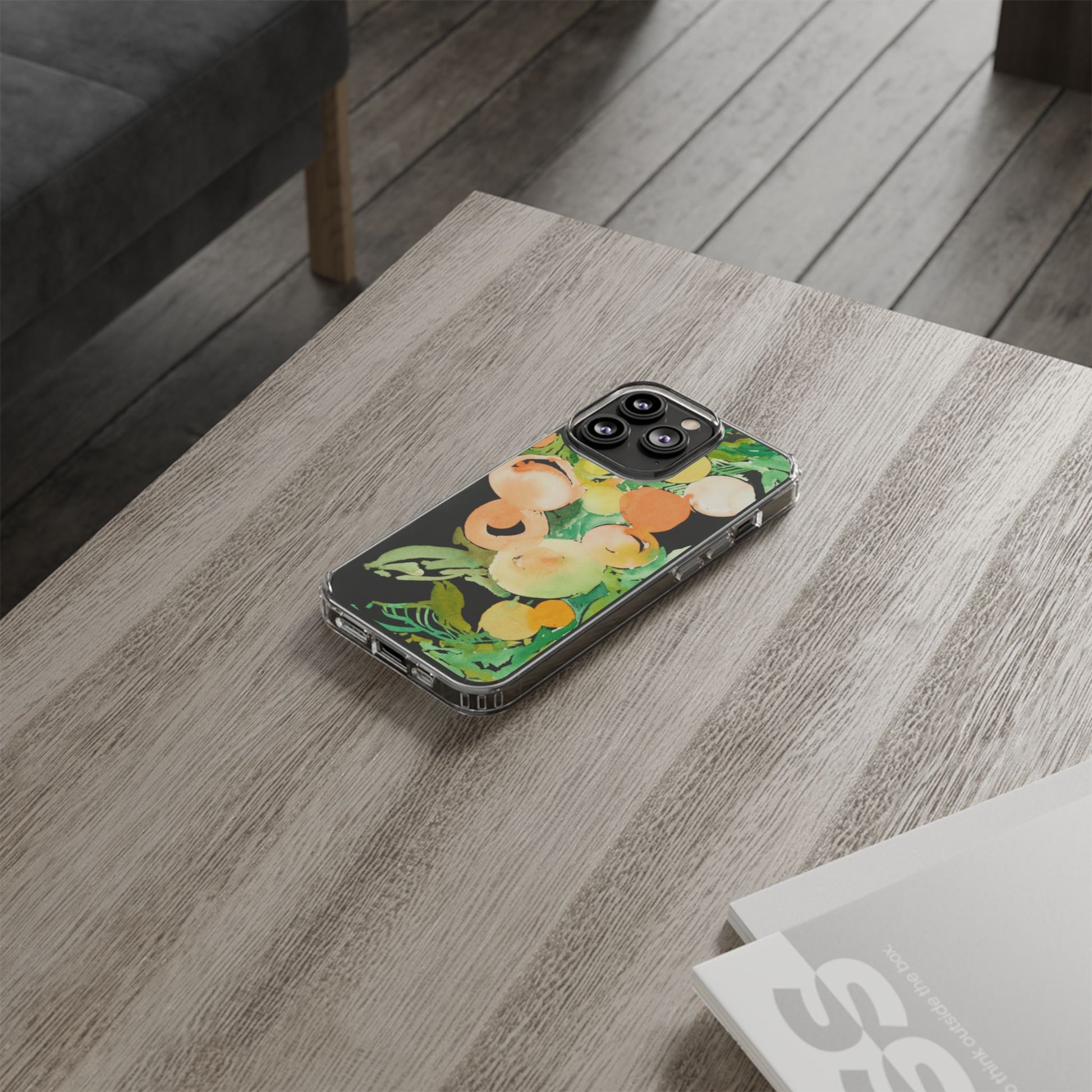 Watercolor Peaches Clear Phone Case - Brooke Zitting, LLC