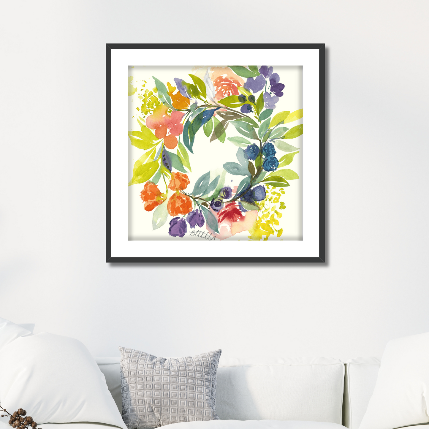 Floral Blooms Wreath, The Fine Art Print - Brooke Zitting, LLC