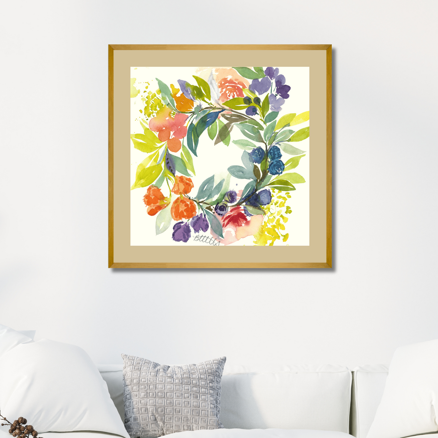 Floral Blooms Wreath, The Fine Art Print - Brooke Zitting, LLC