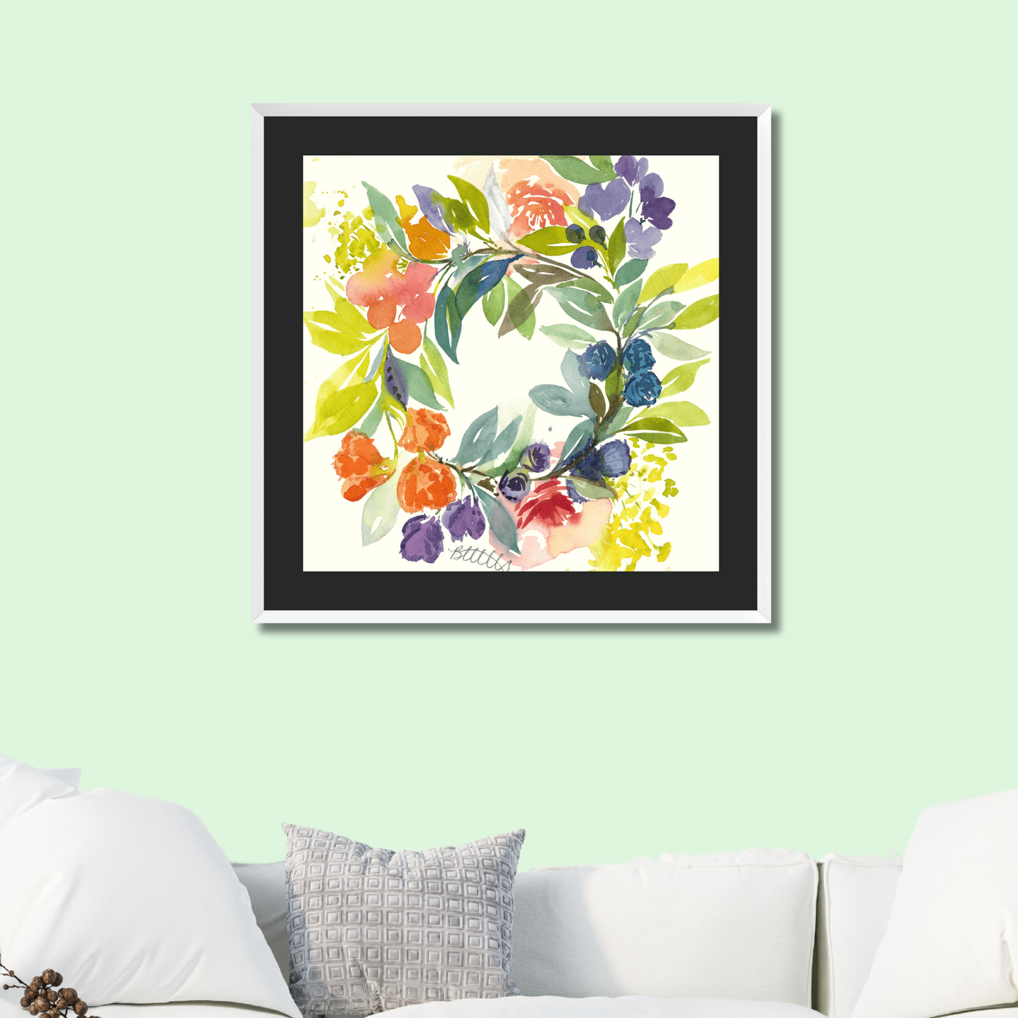 Floral Blooms Wreath, The Fine Art Print - Brooke Zitting, LLC