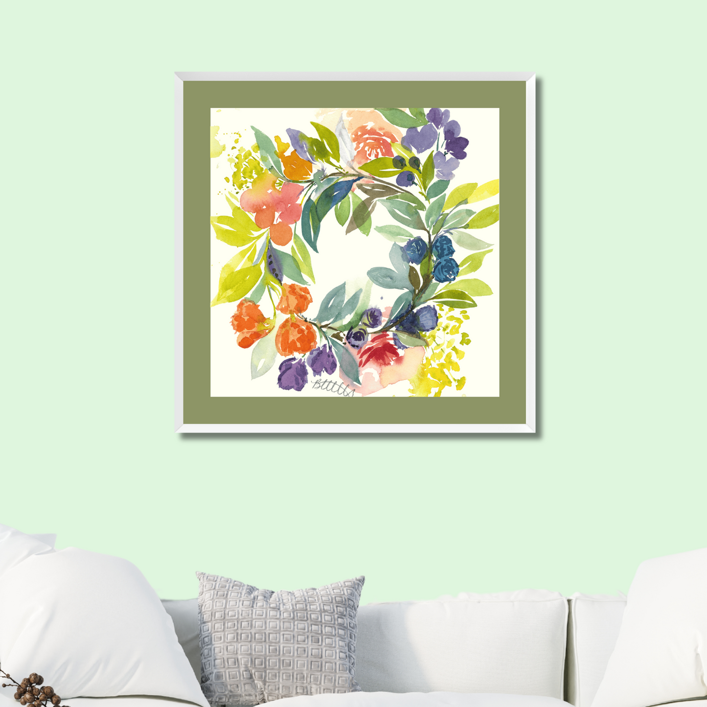 Floral Blooms Wreath, The Fine Art Print - Brooke Zitting, LLC