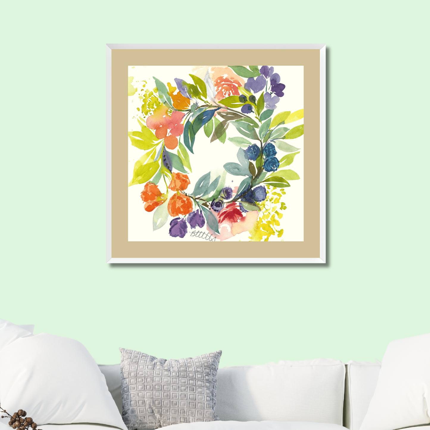 Floral Blooms Wreath, The Fine Art Print - Brooke Zitting, LLC
