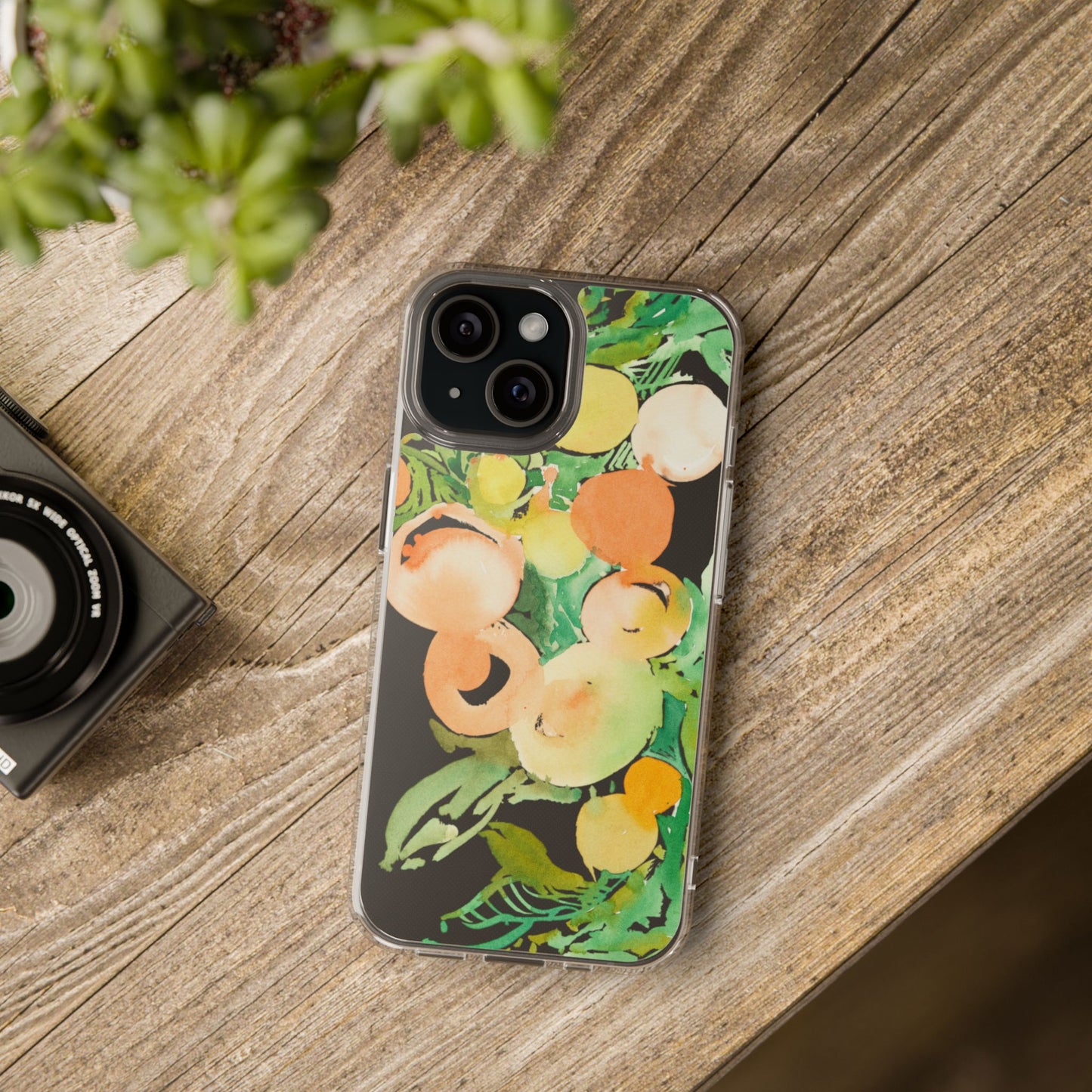 Watercolor Peaches Clear Phone Case - Brooke Zitting, LLC