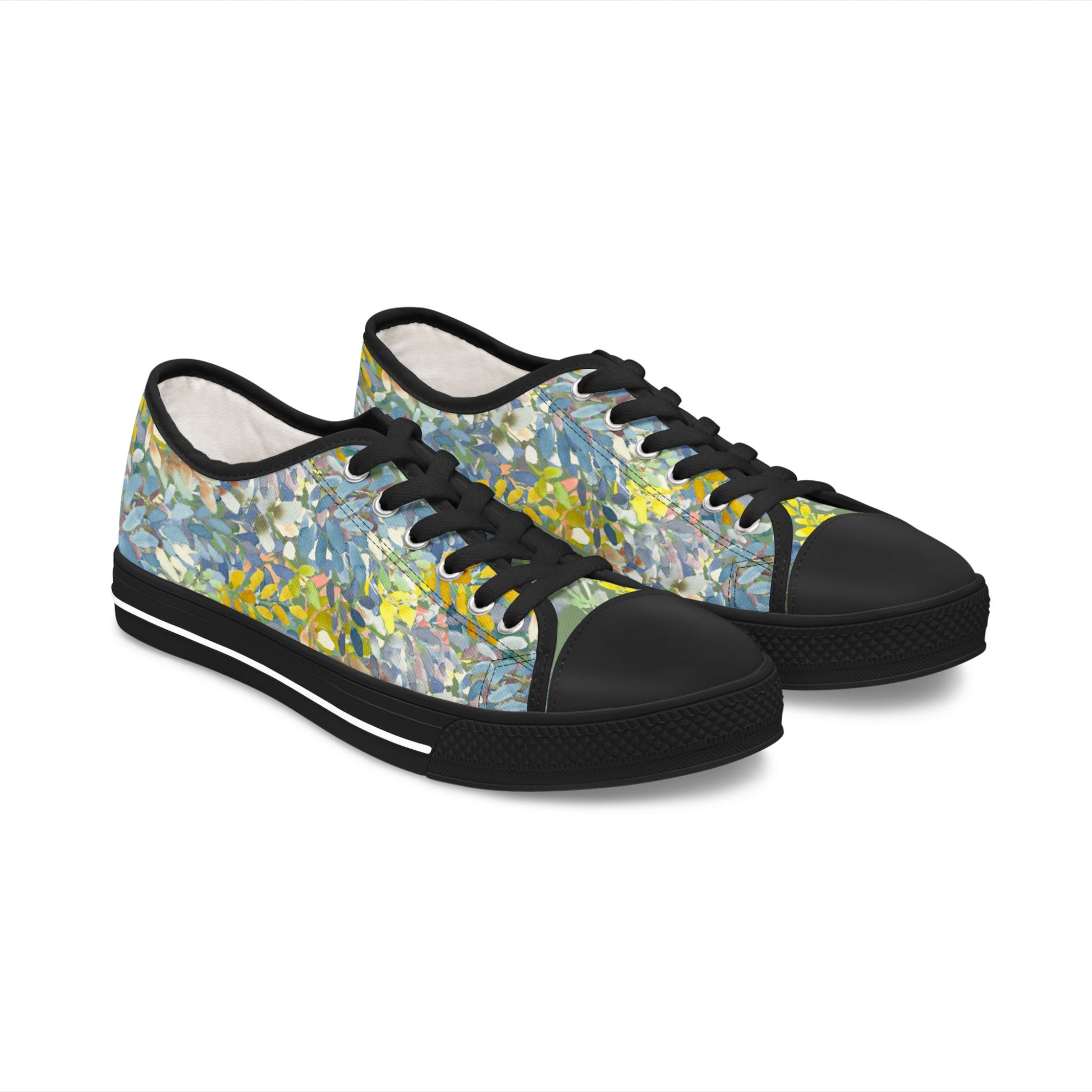Watercolor Petal Parade with Accent Low Top Sneakers – Stylish Shoes for All | Unique Gift Idea - Brooke Zitting, LLC