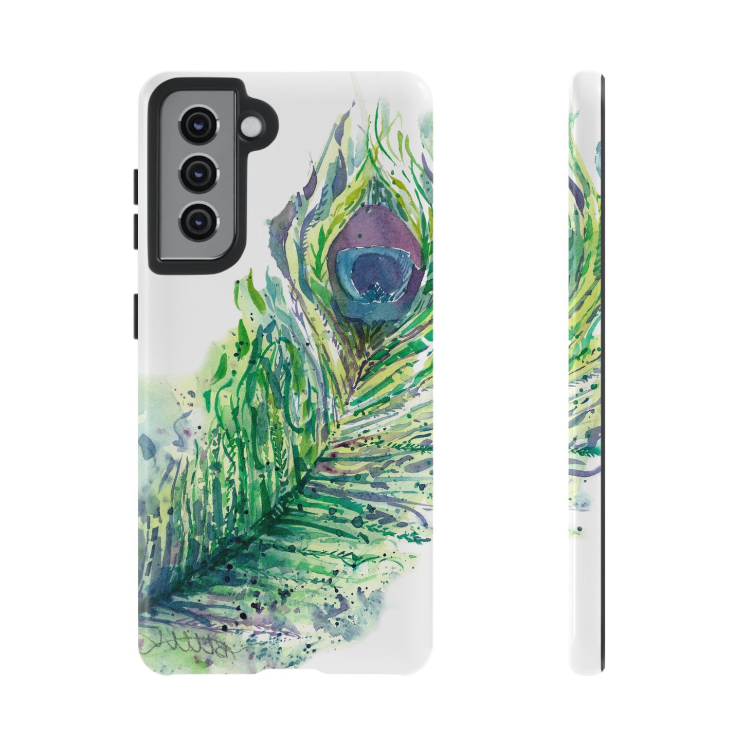 Colorful Peacock Feather Tough Phone Case – Stylish Nature-Inspired Mobile Cover & Unique Gift Idea - Brooke Zitting, LLC