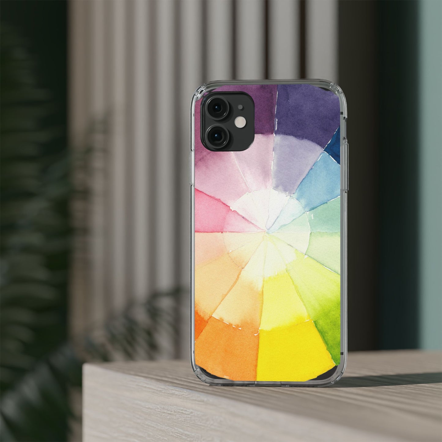 Watercolor Color Wheel Clear Phone Case - Brooke Zitting, LLC