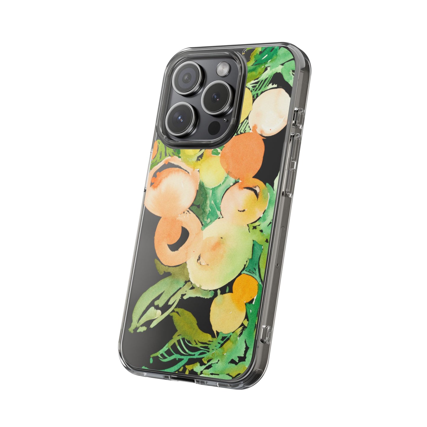 Watercolor Peaches Clear Phone Case - Brooke Zitting, LLC