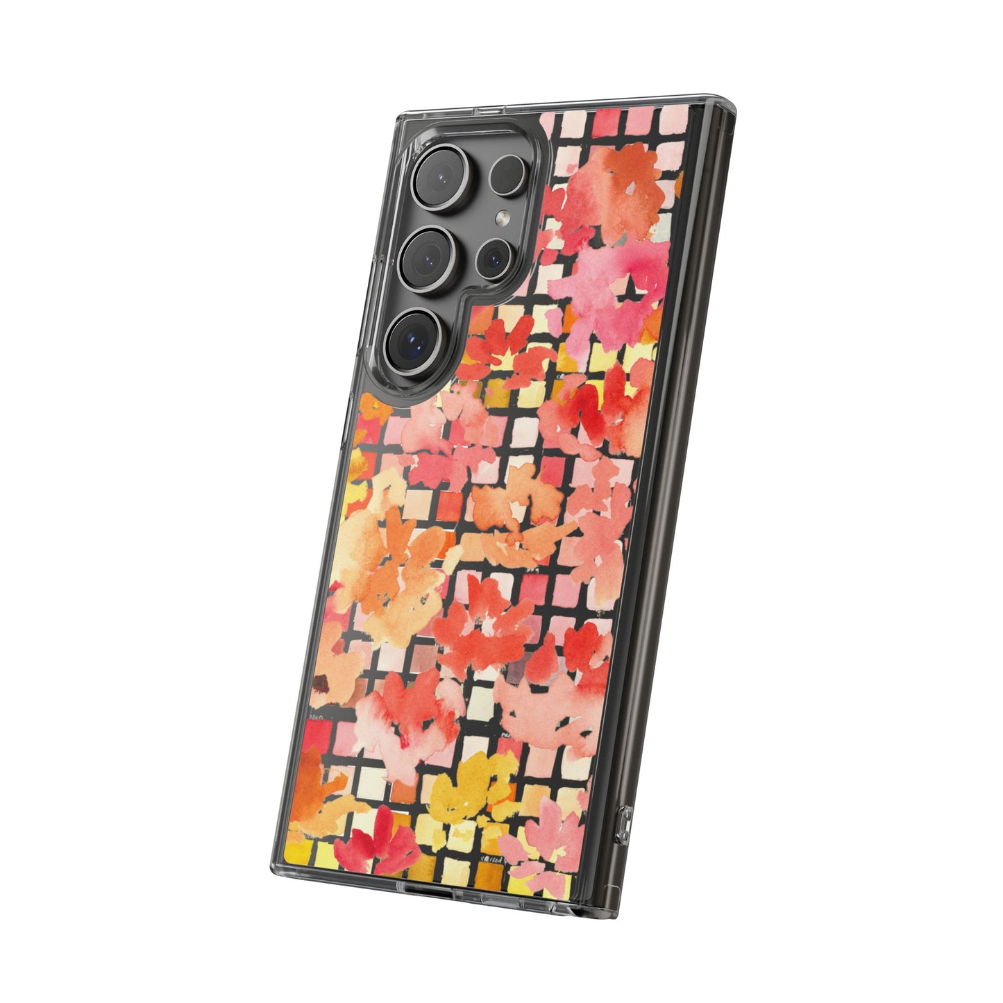 Watercolor Pixel Posy Clear Phone Case - Brooke Zitting, LLC