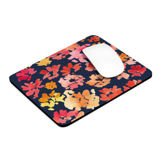 Warm Posy Watercolor Design Mouse Pad, Artistic Desk Accessory, Unique Gift for Artists, Home Office Decor, Playful Workspace Addition - Brooke Zitting, LLC