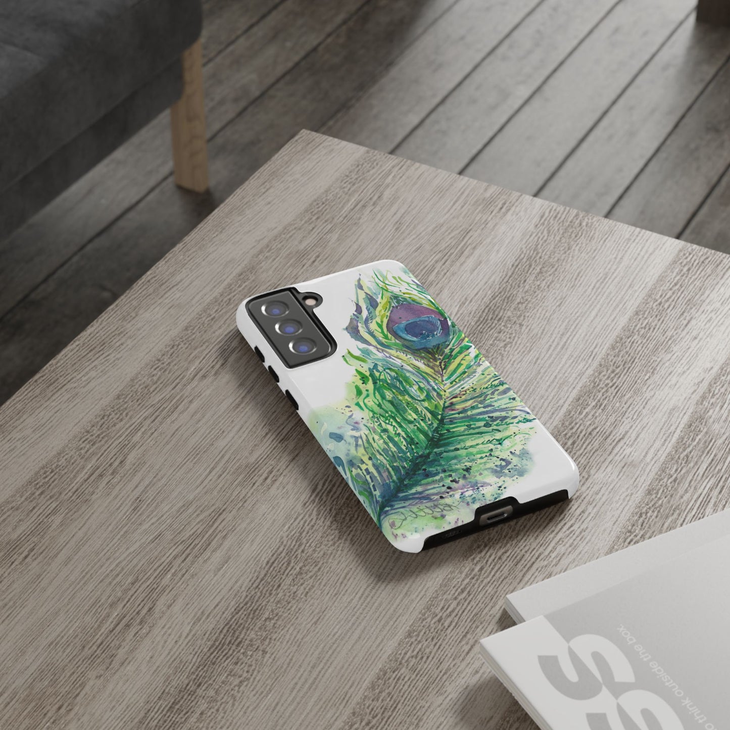 Colorful Peacock Feather Tough Phone Case – Stylish Nature-Inspired Mobile Cover & Unique Gift Idea - Brooke Zitting, LLC
