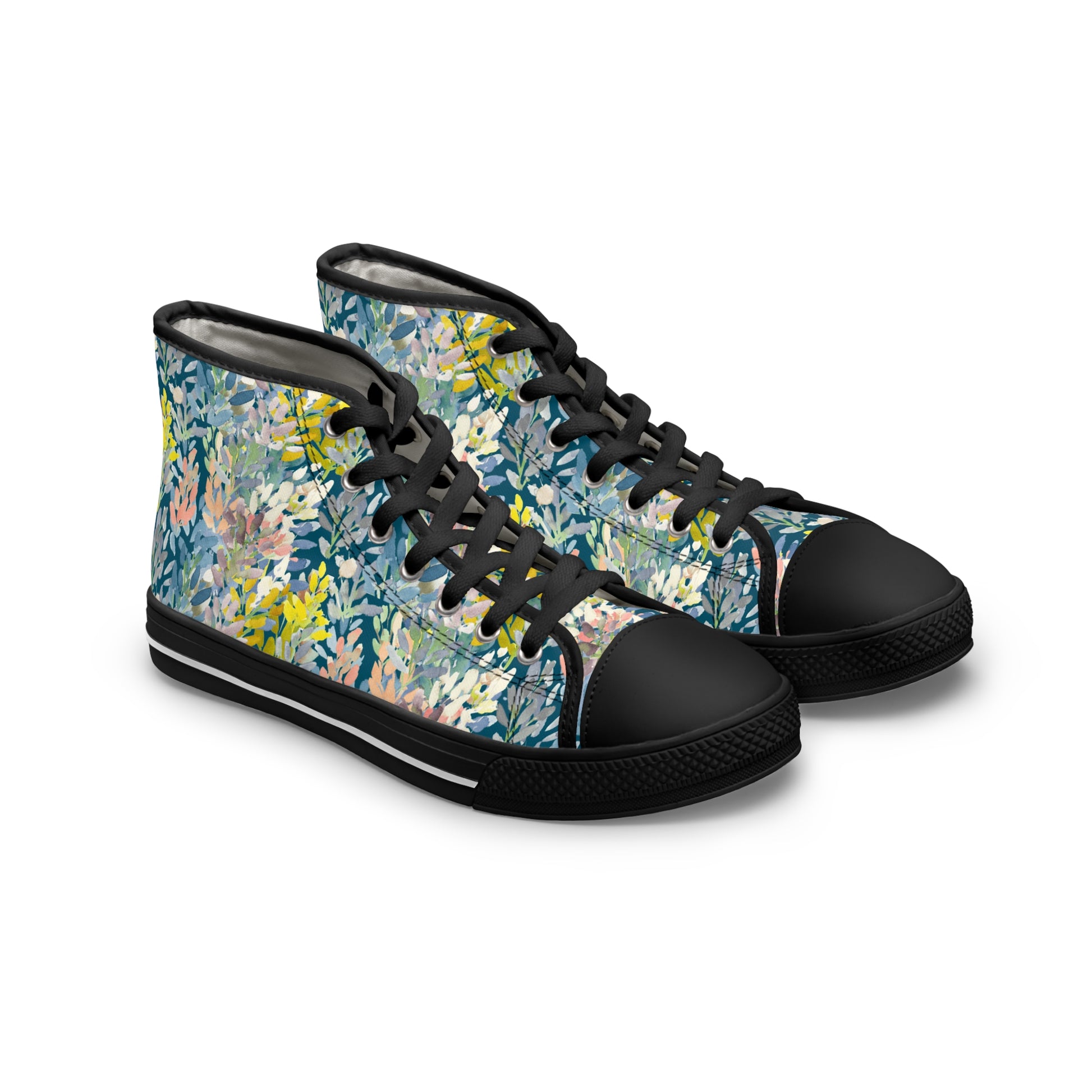 Vibrant Petal Parade High Top Sneakers with Floral Design – Stylish Shoes for All | Unique Gift Idea - Brooke Zitting, LLC