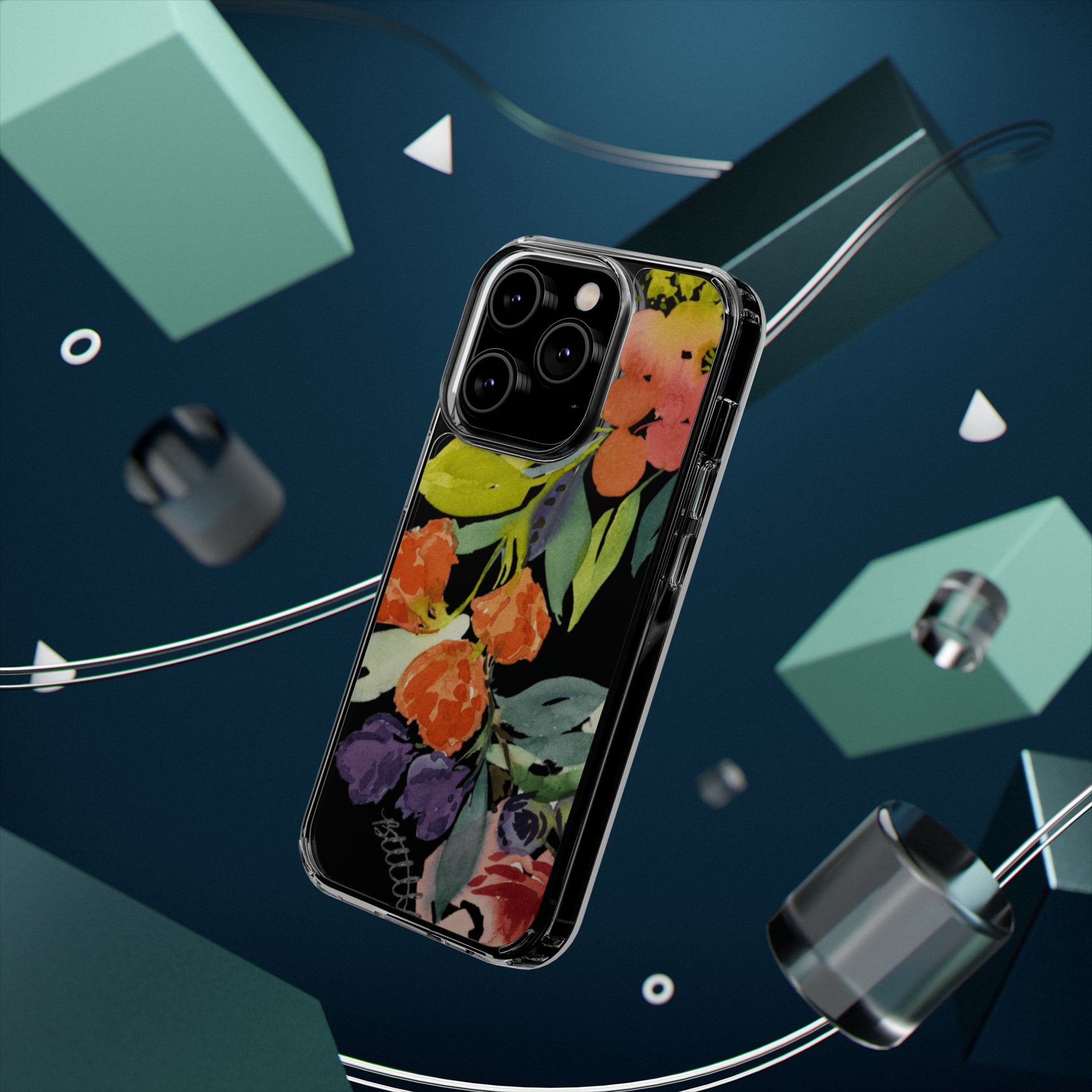 Watercolor Floral Blooms Clear Phone Case - Brooke Zitting, LLC