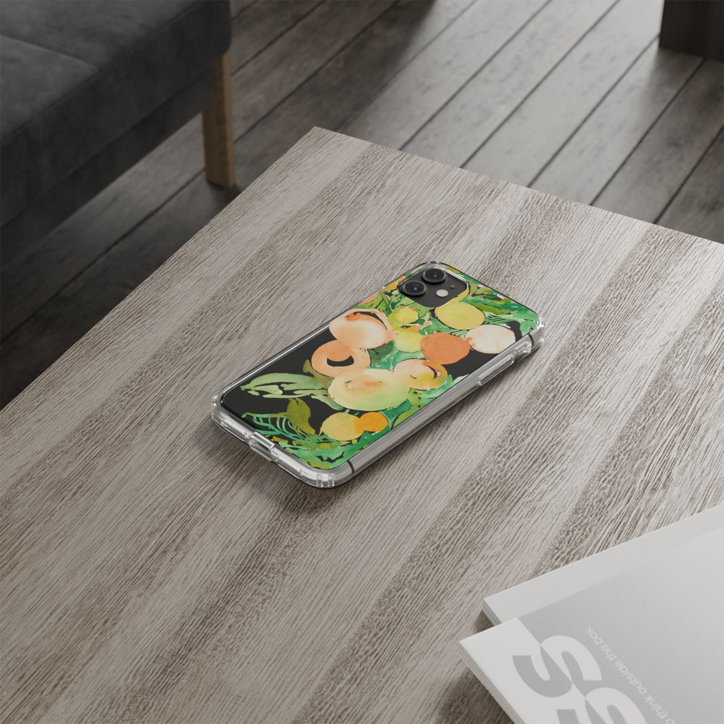 Watercolor Peaches Clear Phone Case - Brooke Zitting, LLC