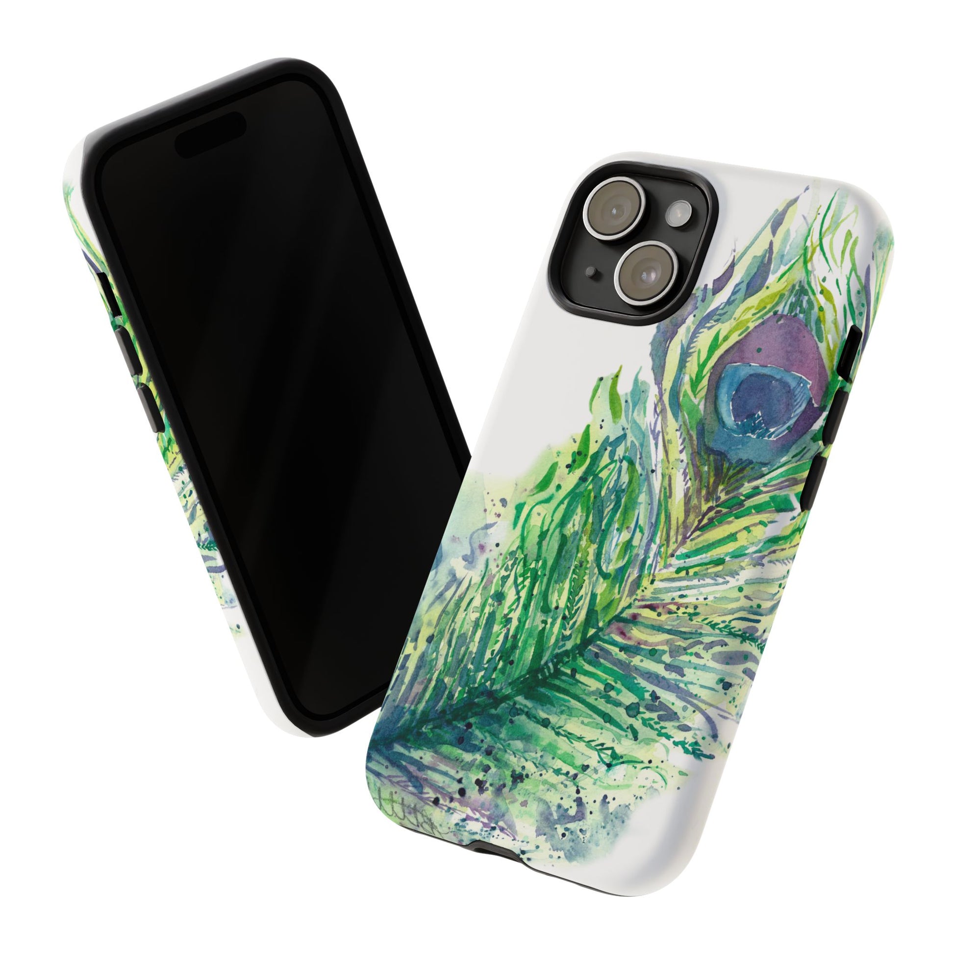 Colorful Peacock Feather Tough Phone Case – Stylish Nature-Inspired Mobile Cover & Unique Gift Idea - Brooke Zitting, LLC