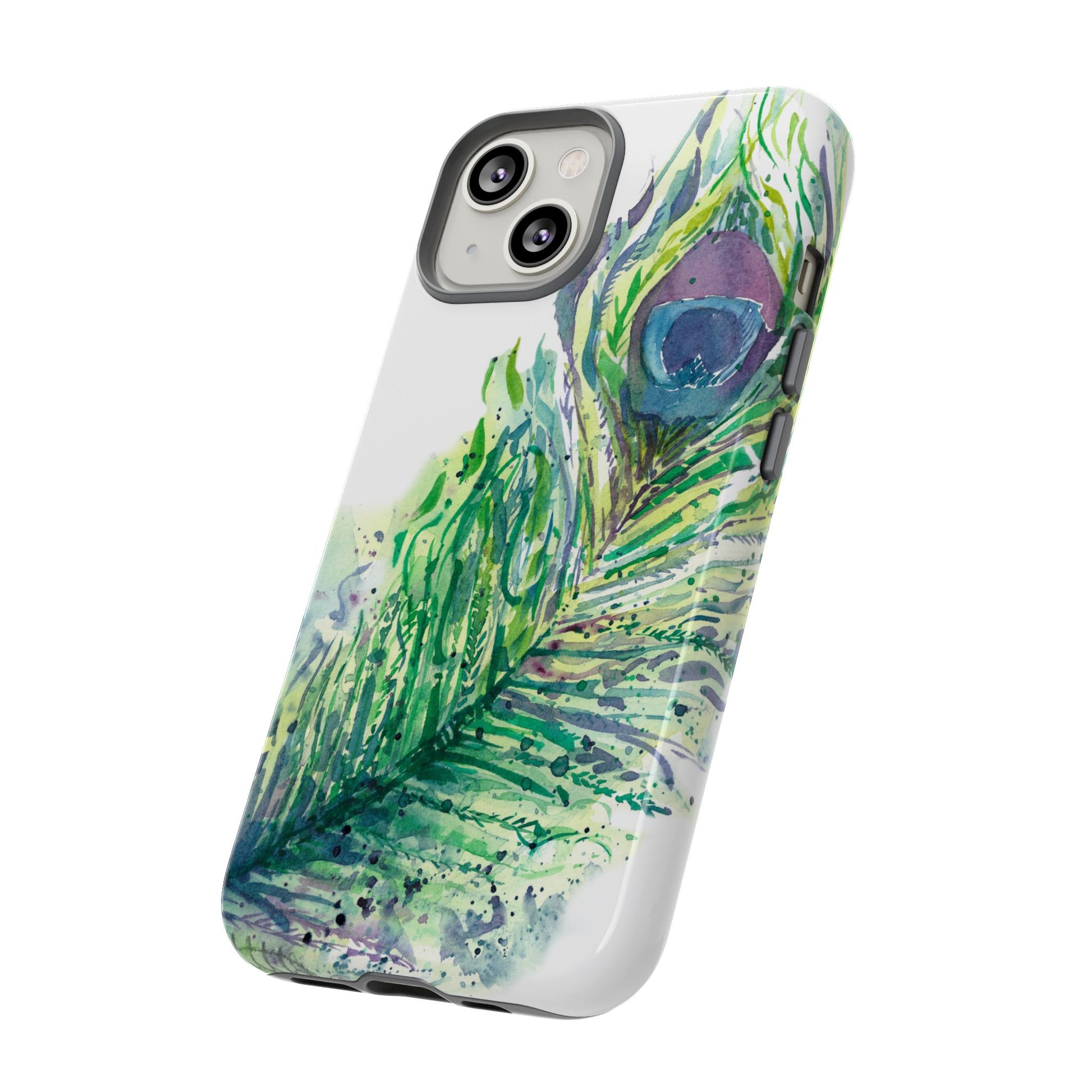 Colorful Peacock Feather Tough Phone Case – Stylish Nature-Inspired Mobile Cover & Unique Gift Idea - Brooke Zitting, LLC