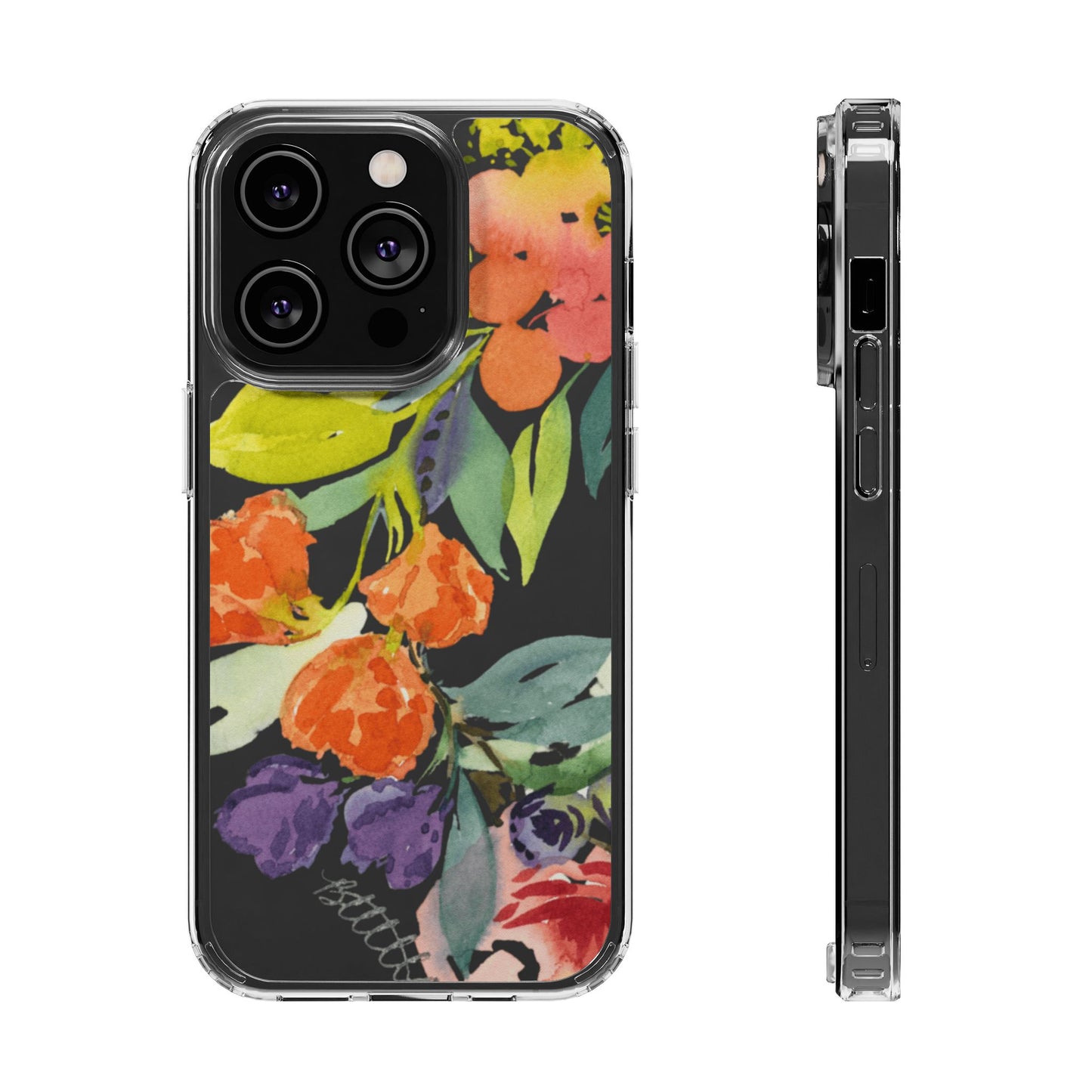 Watercolor Floral Blooms Clear Phone Case - Brooke Zitting, LLC
