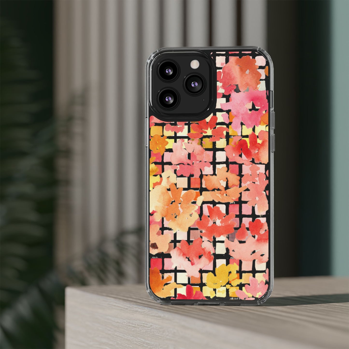 Watercolor Pixel Posy Clear Phone Case - Brooke Zitting, LLC