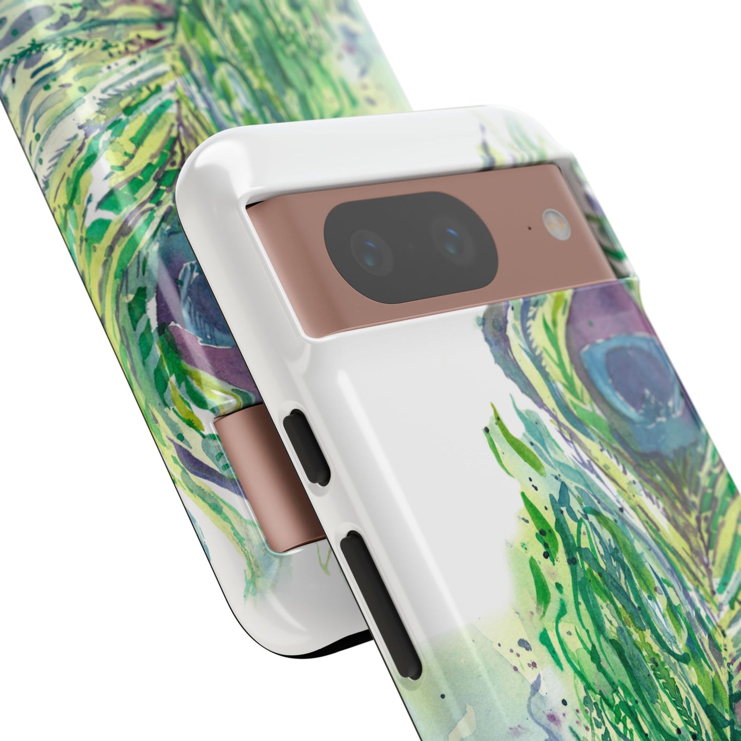 Colorful Peacock Feather Tough Phone Case – Stylish Nature-Inspired Mobile Cover & Unique Gift Idea - Brooke Zitting, LLC