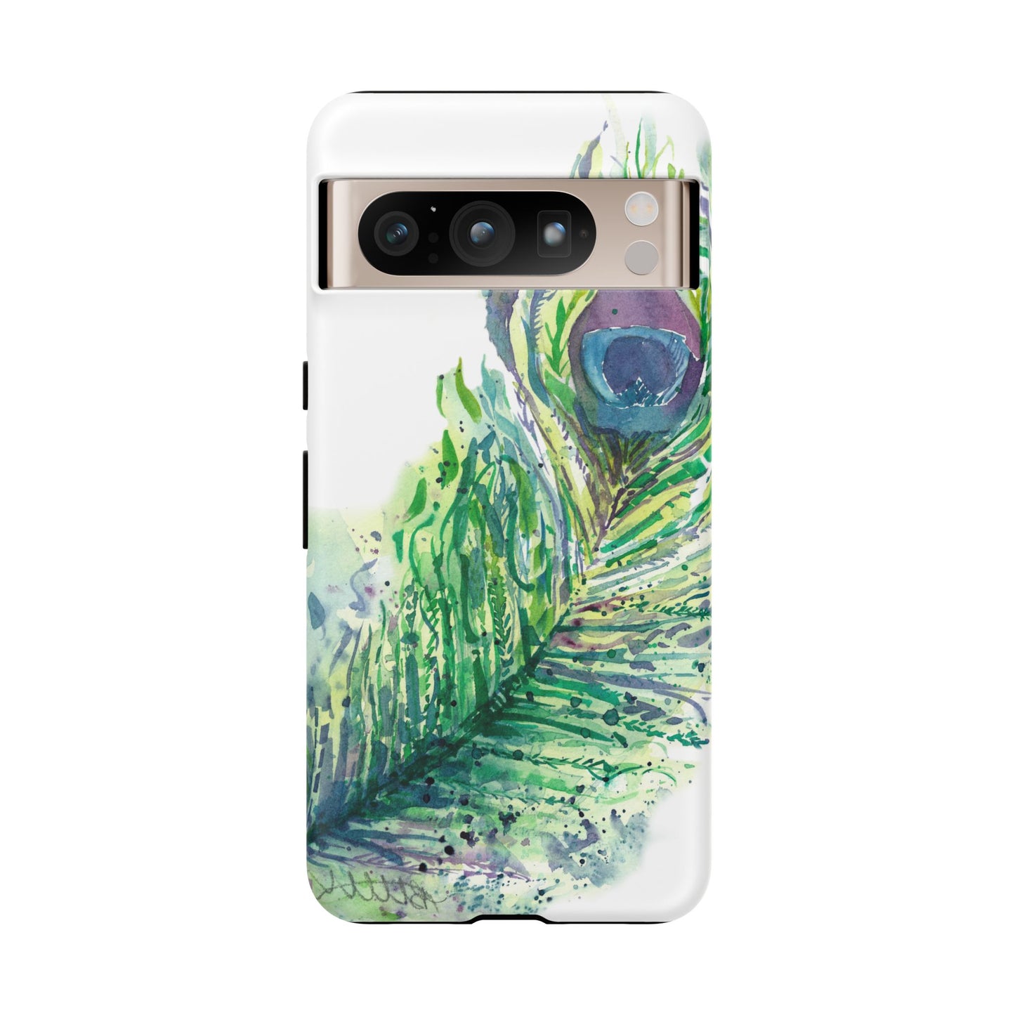 Colorful Peacock Feather Tough Phone Case – Stylish Nature-Inspired Mobile Cover & Unique Gift Idea - Brooke Zitting, LLC