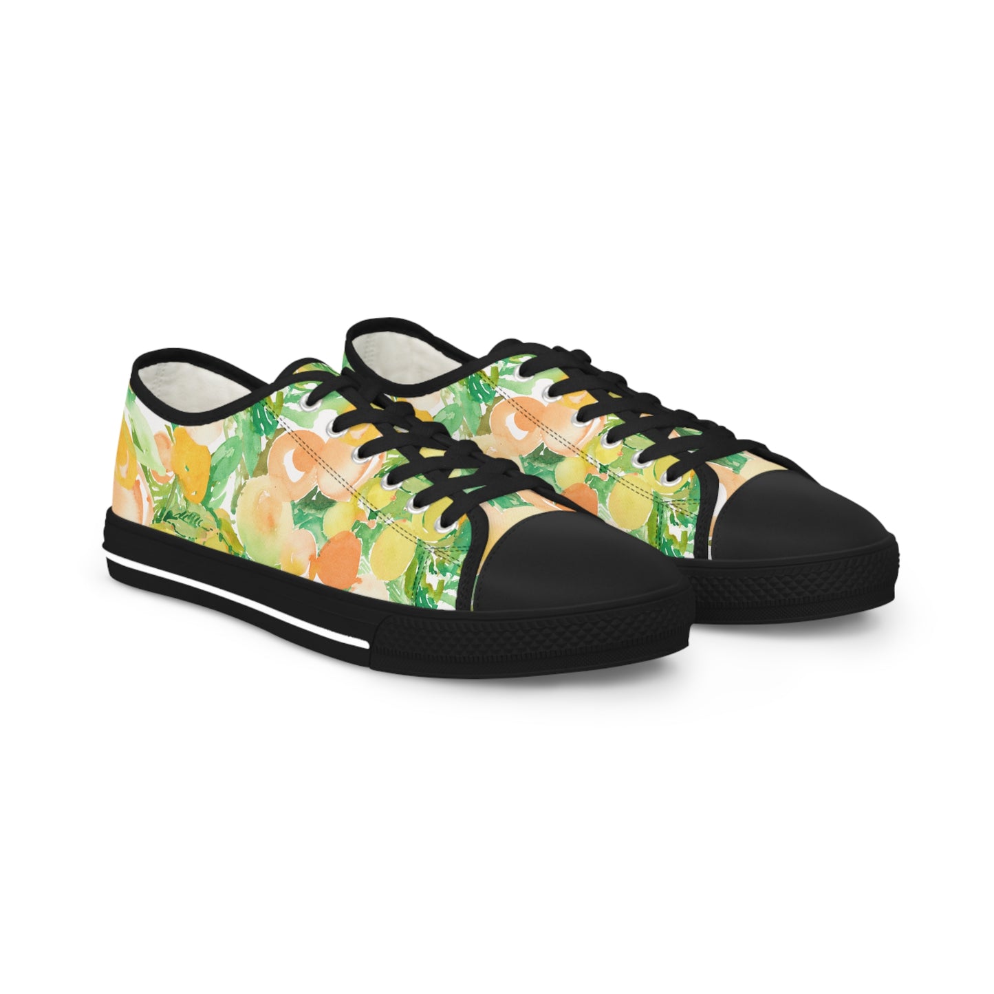 Watercolor Vibrant Citrus and Peaches Low Top Sneakers – Stylish Shoes for All | Unique Gift Idea - Brooke Zitting, LLC