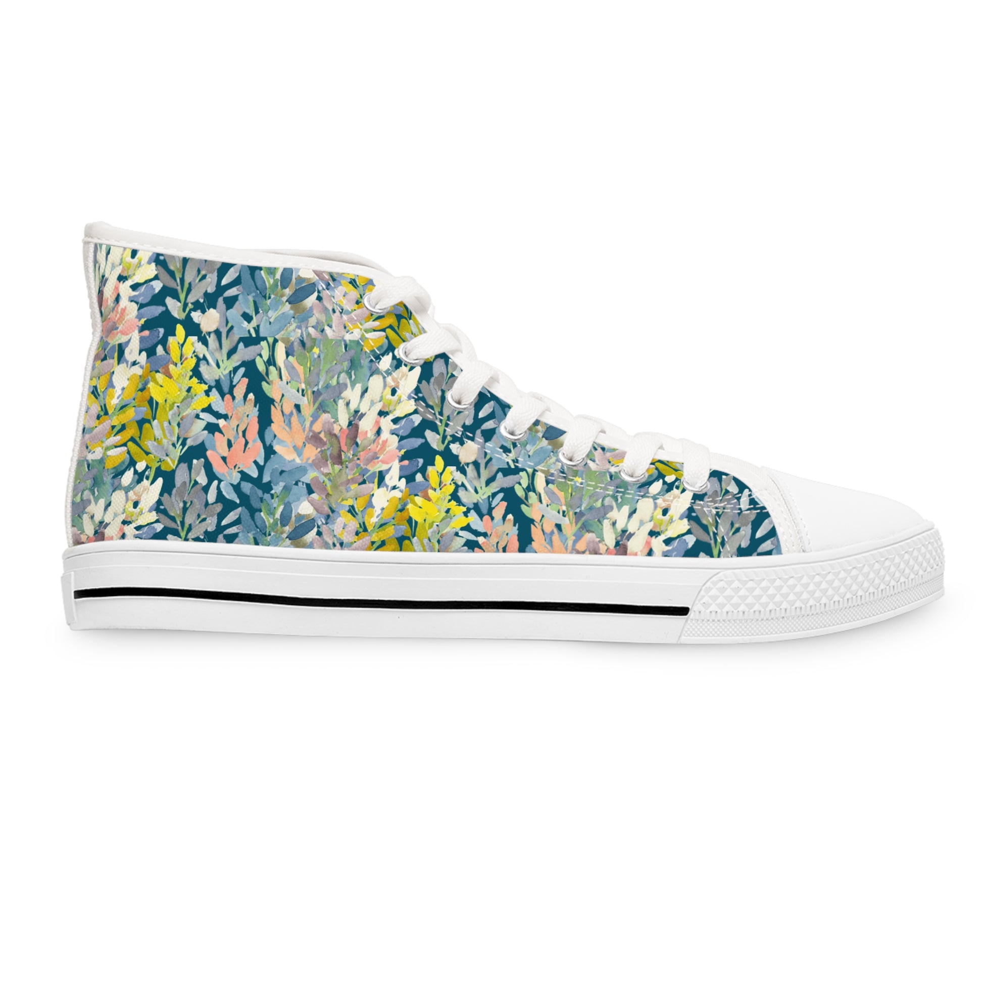 Vibrant Petal Parade High Top Sneakers with Floral Design – Stylish Shoes for All | Unique Gift Idea - Brooke Zitting, LLC