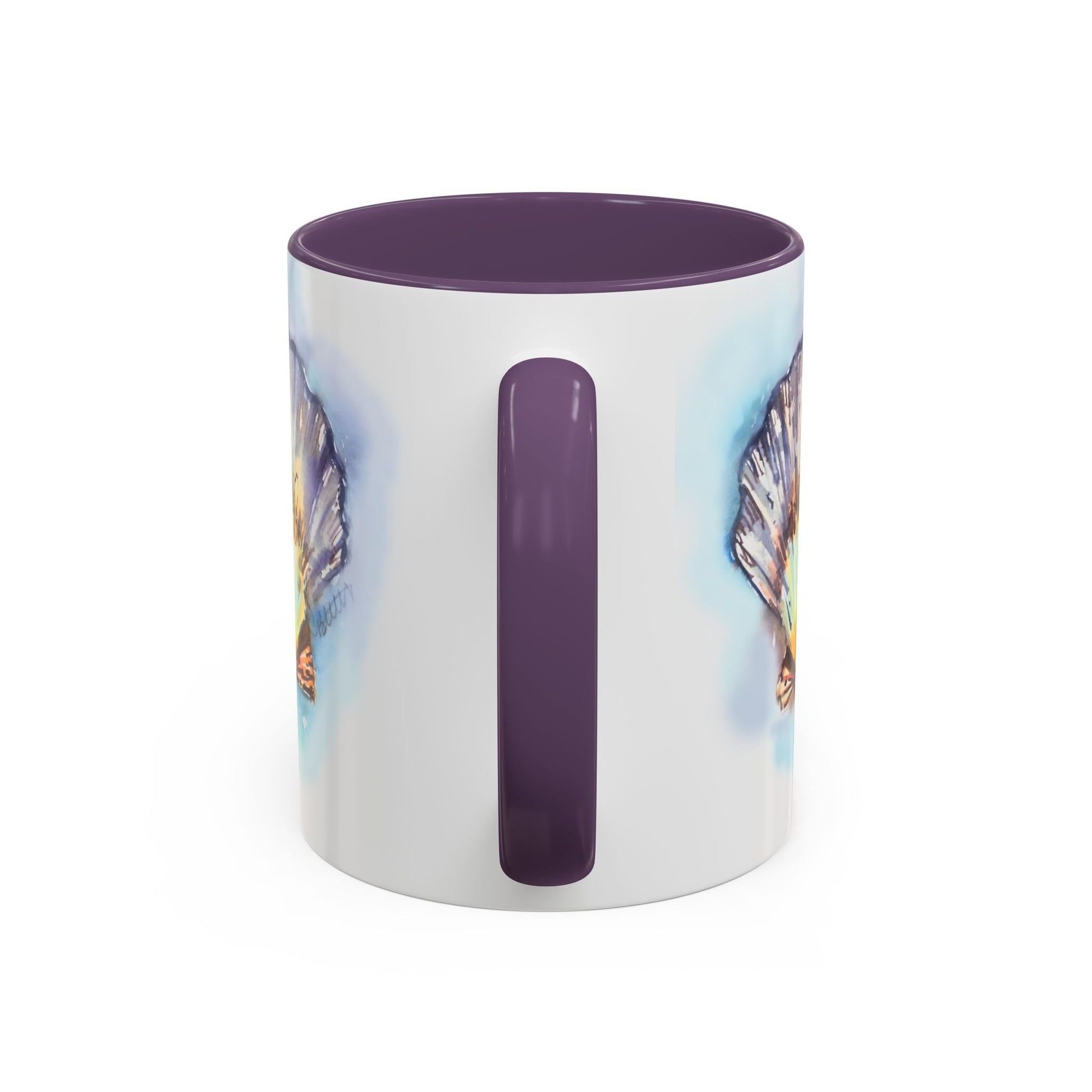 This Seashell Mug with Accent Color (11oz, 15 oz) - Brooke Zitting, LLC