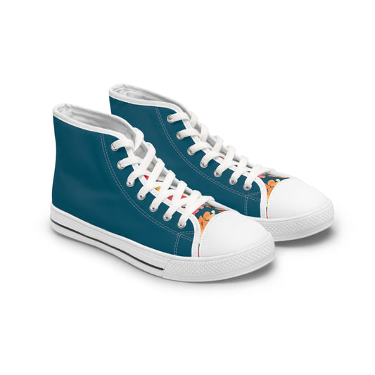 Gentle Color Block Posy High Top Sneakers with Floral Design – Stylish Shoes for All | Unique Gift Idea - Brooke Zitting, LLC