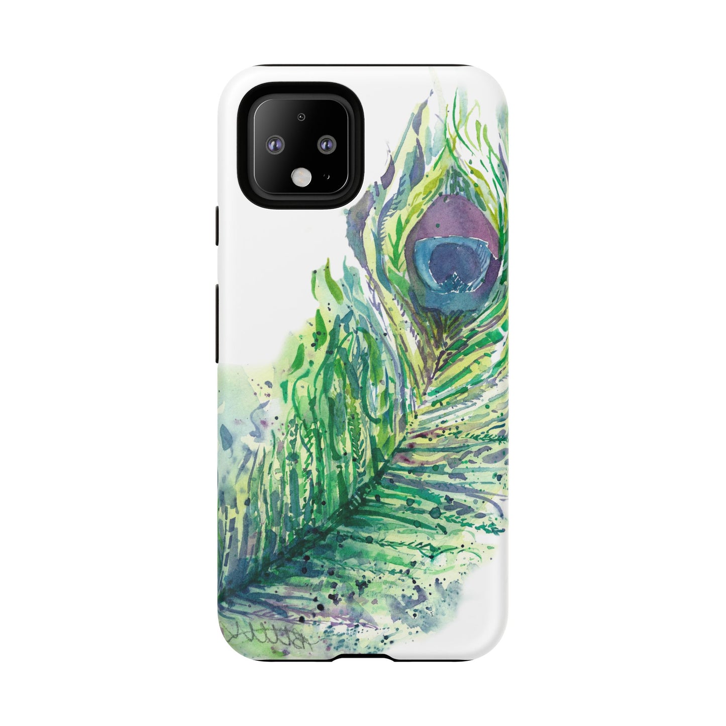 Colorful Peacock Feather Tough Phone Case – Stylish Nature-Inspired Mobile Cover & Unique Gift Idea - Brooke Zitting, LLC