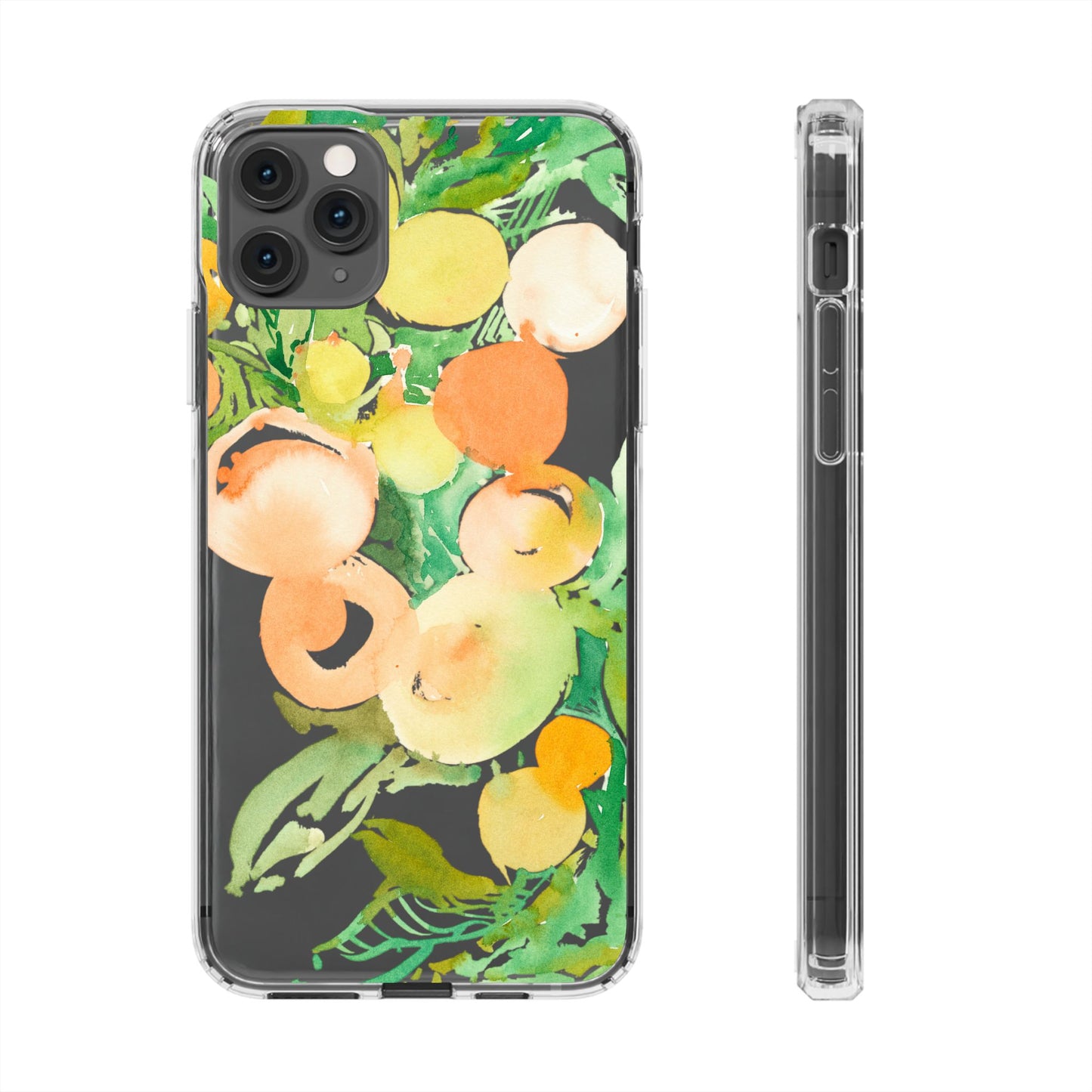 Watercolor Peaches Clear Phone Case - Brooke Zitting, LLC