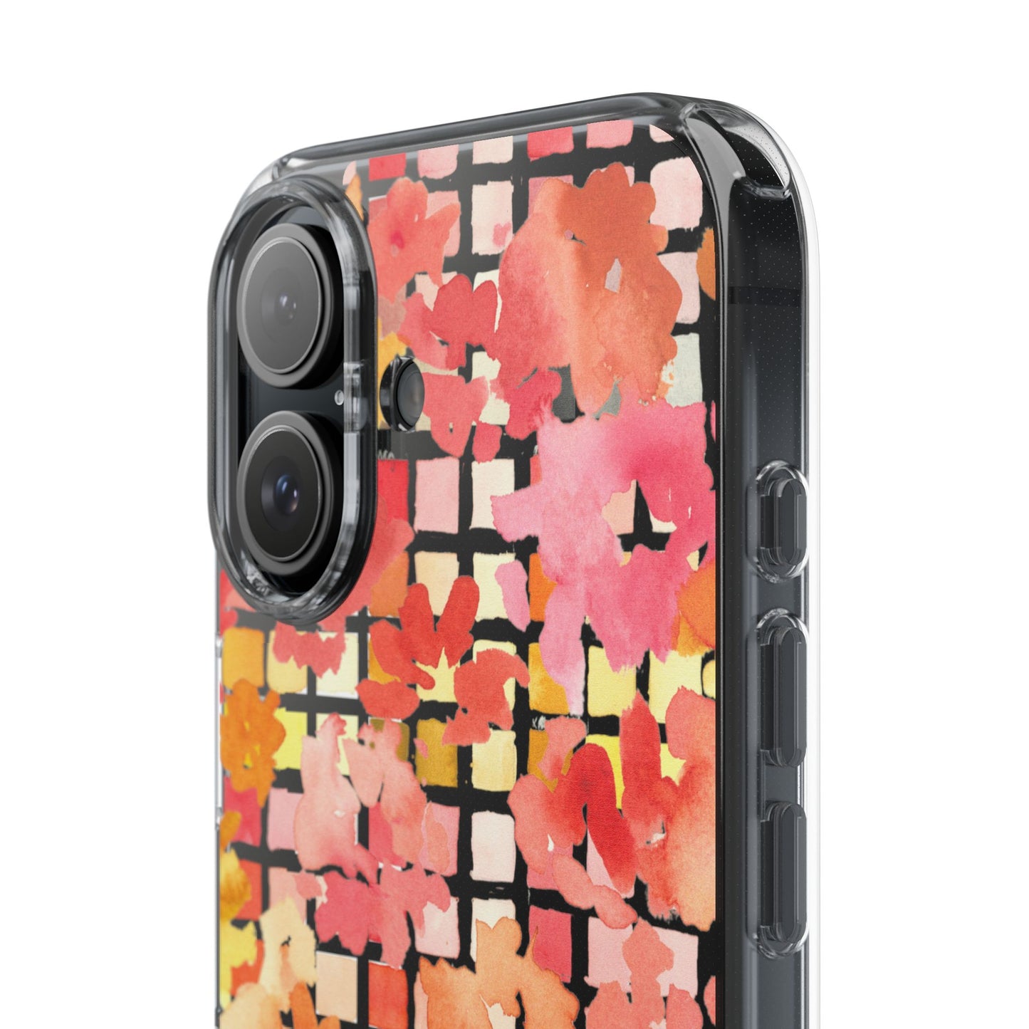 Watercolor Pixel Posy Clear Phone Case - Brooke Zitting, LLC