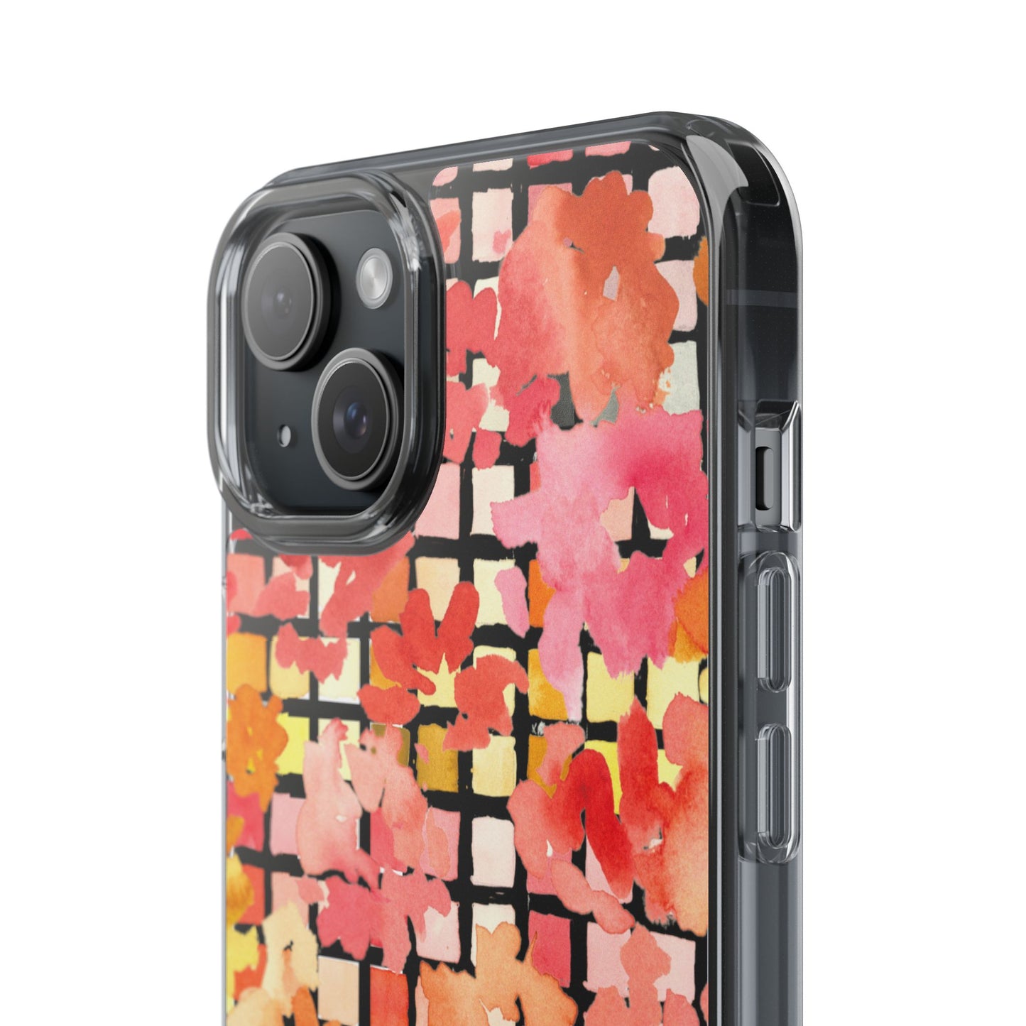 Watercolor Pixel Posy Clear Phone Case - Brooke Zitting, LLC