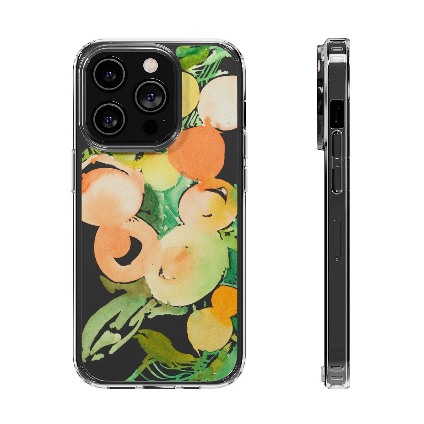 Watercolor Peaches Clear Phone Case - Brooke Zitting, LLC