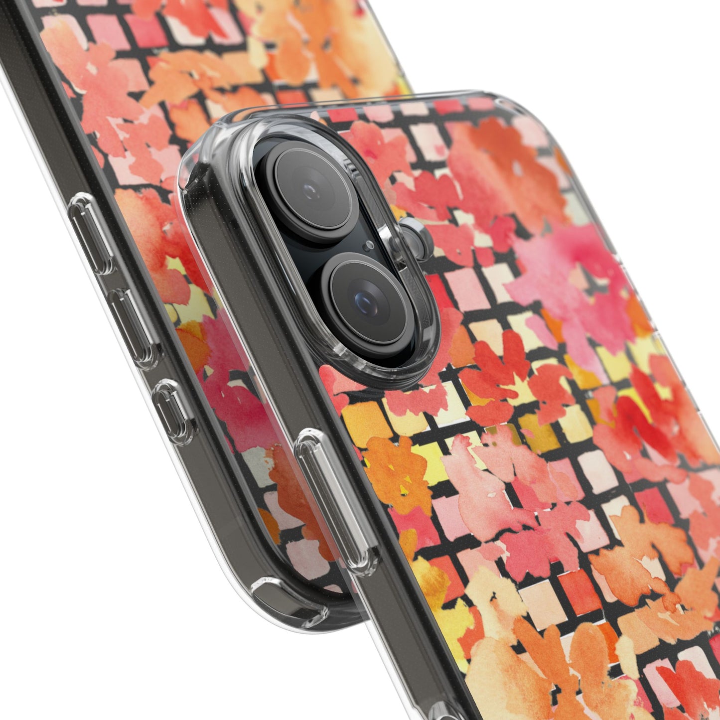 Watercolor Pixel Posy Clear Phone Case - Brooke Zitting, LLC