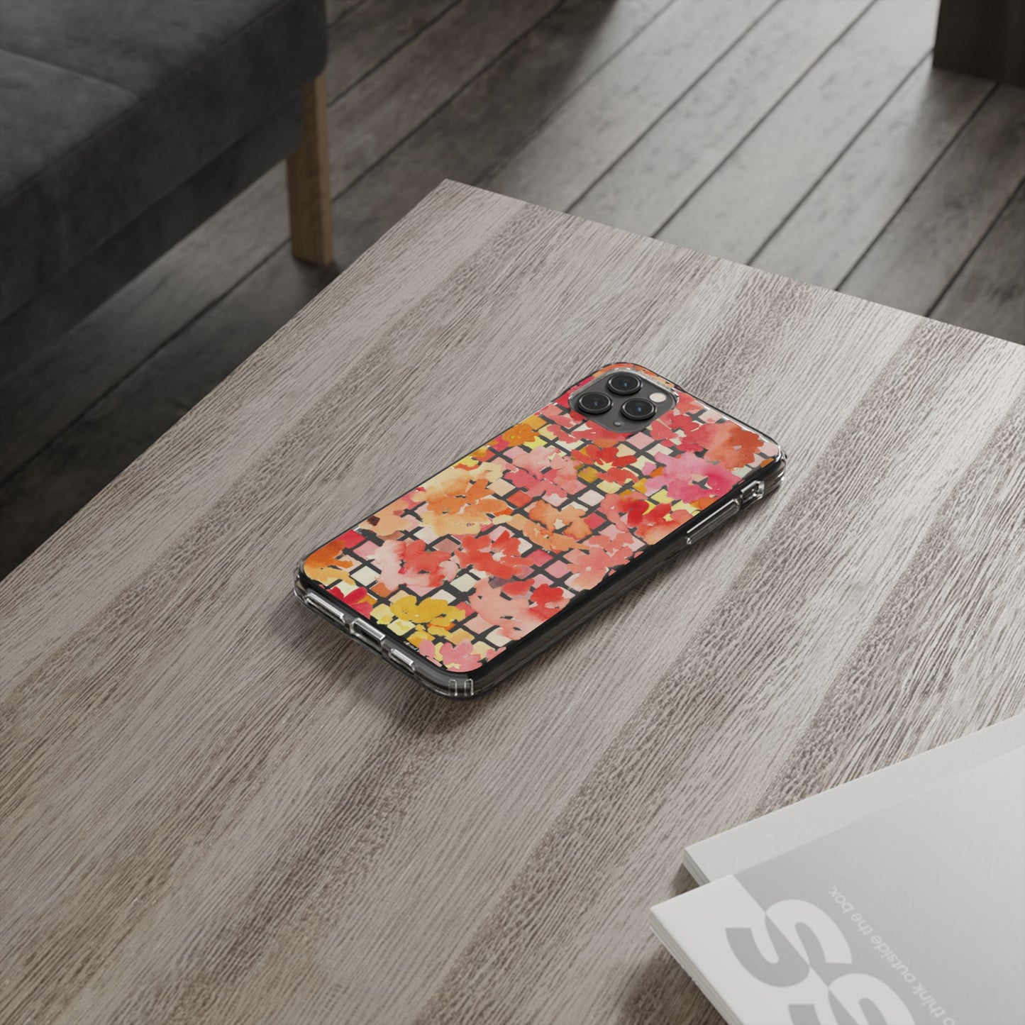 Watercolor Pixel Posy Clear Phone Case - Brooke Zitting, LLC