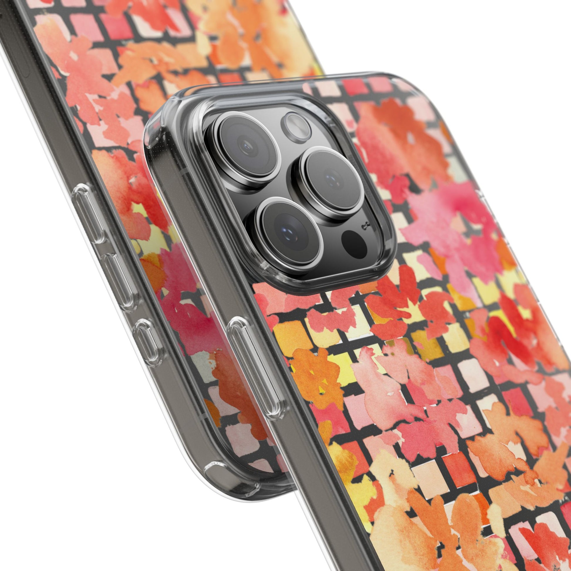Watercolor Pixel Posy Clear Phone Case - Brooke Zitting, LLC