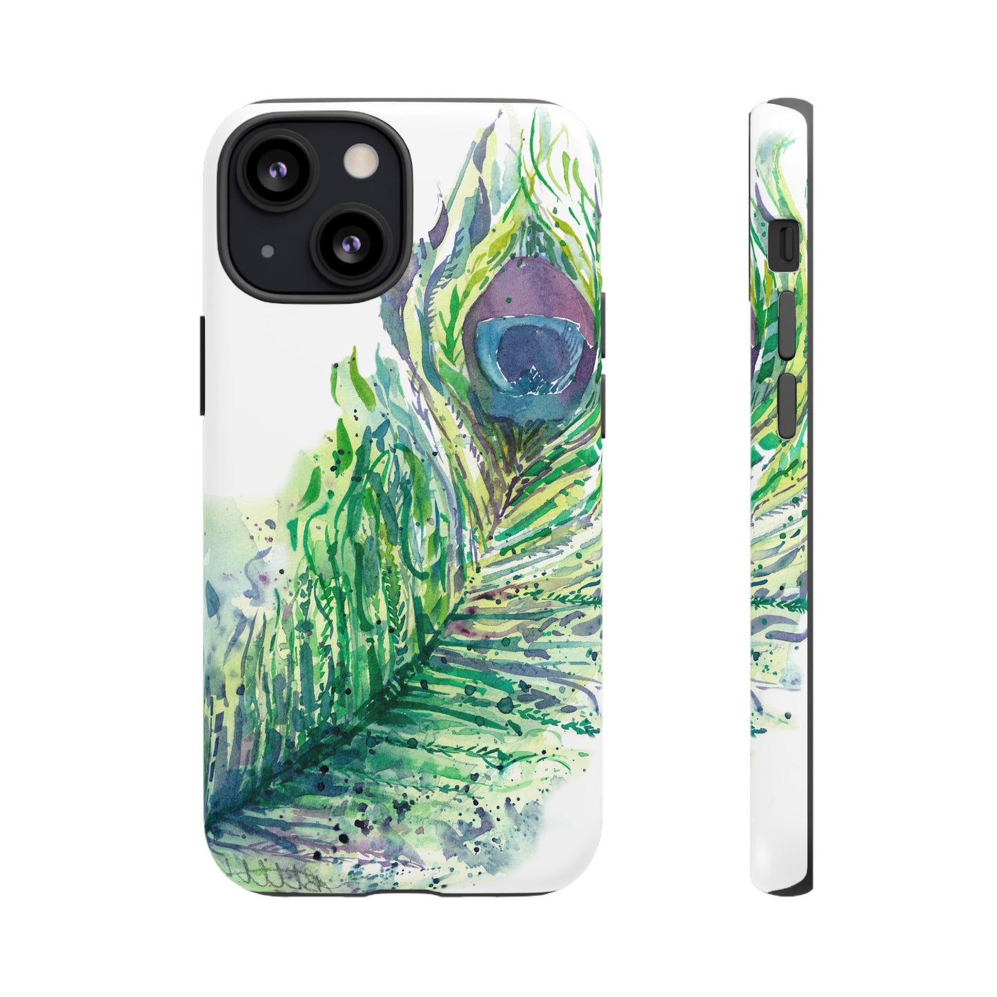 Colorful Peacock Feather Tough Phone Case – Stylish Nature-Inspired Mobile Cover & Unique Gift Idea - Brooke Zitting, LLC