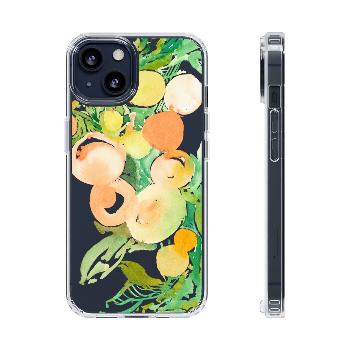Watercolor Peaches Clear Phone Case - Brooke Zitting, LLC
