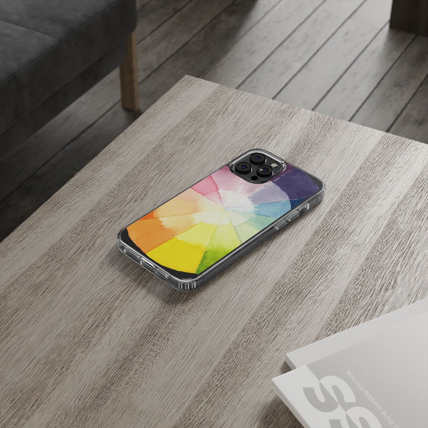 Watercolor Color Wheel Clear Phone Case - Brooke Zitting, LLC