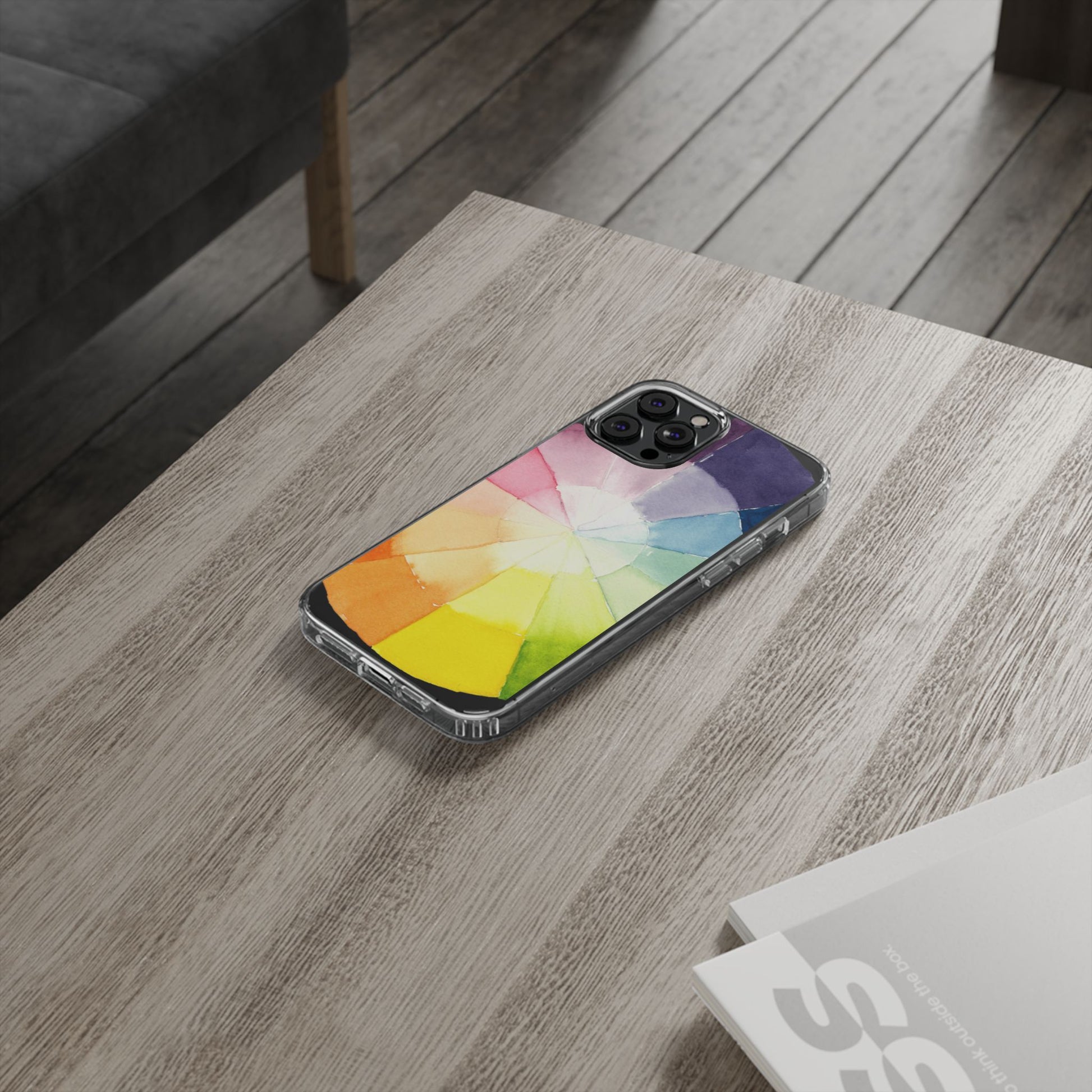 Watercolor Color Wheel Clear Phone Case - Brooke Zitting, LLC